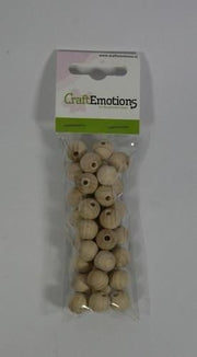 Craftemotions Ronde houten kraal, naturel 12mm 35 st. (810100/0012)