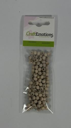 Craftemotions Ronde houten kraal, naturel 6mm 125 st. (810100/0006)