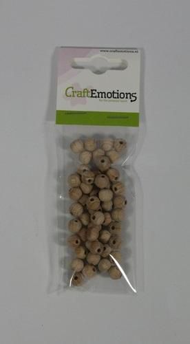 Craftemotions Ronde houten kraal, naturel 8mm 100 st. (810100/0008)
