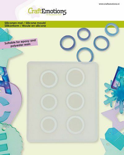 CraftEmotions Siliconen mal 6 ringen glad 8x9cm (114779/0030)