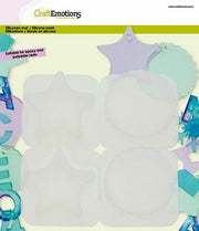 CraftEmotions Siliconen mal decoratie hanger rond scallop - ster 16x15cm (114779/0110)