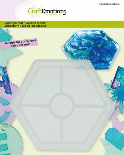 CraftEmotions Siliconen mal onderzetter zeshoek 12cm (114779/0422)