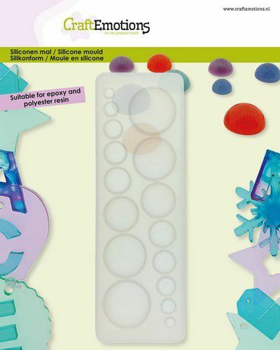 CraftEmotions Siliconen mal plakstenen - halve bol 8 formaten 4,5x13,5cm (114779/0040