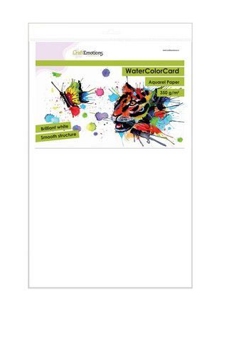 CraftEmotions WaterColorCard - briljant wit 10 vl 32 x 46cm - 350 gr (001286/3332)