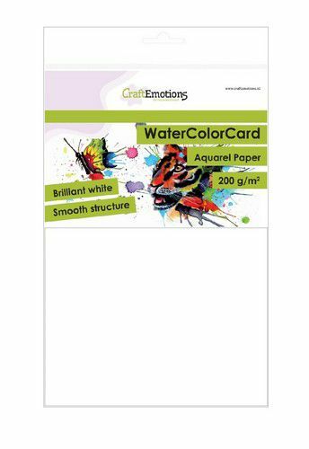 CraftEmotions WaterColorCard - briljant wit 10 vl A5 - 200 gr  (001286/3320)
