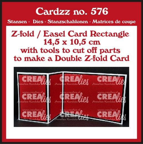 Crealies Cardzz (Double) Z-fold / Easel card rechthoek (H) 14,5x10,5cm (CLCZ576) *