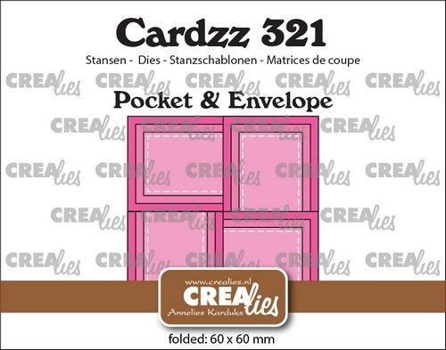 Crealies Cardzz pocket & envelop - rechthoek folded: 6 x 6 cm (CLCZ321) *