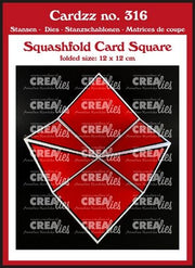 Crealies Cardzz squashfold card - vierkant folded: 12 x 12 cm  (CLCZ316) *