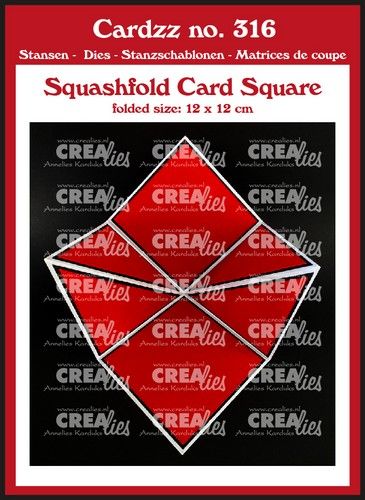 Crealies Cardzz squashfold card - vierkant folded: 12 x 12 cm  (CLCZ316) *