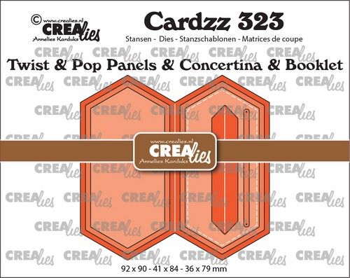 Crealies Cardzz Twist & Pop B2 - boekje verlengde zeshoek 92x90 - 36x79mm (CLCZ323) *