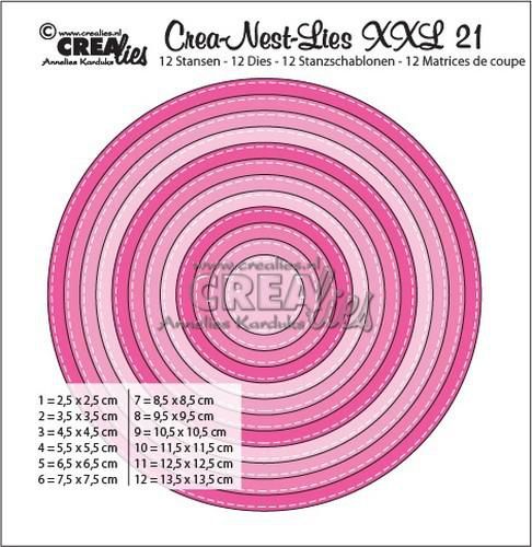 Crealies Crea-nest-dies XXL no. 21 stans rond basis CLNestXXL21 / 2,5 cm - 13,5 cm (115634/0021) *