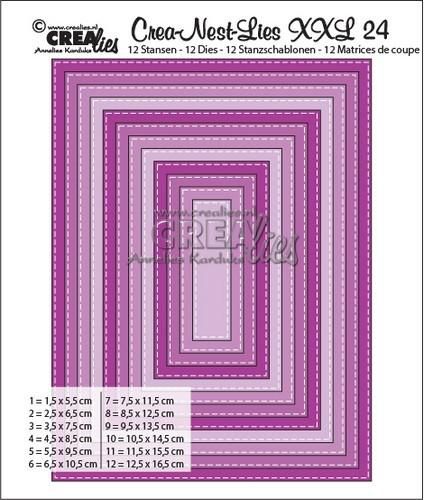 Crealies Crea-nest-dies XXL no. 24 stans rechthoek basis CLNestXXL24 / 5,5 cm - 16,5 cm (115634/0024) *