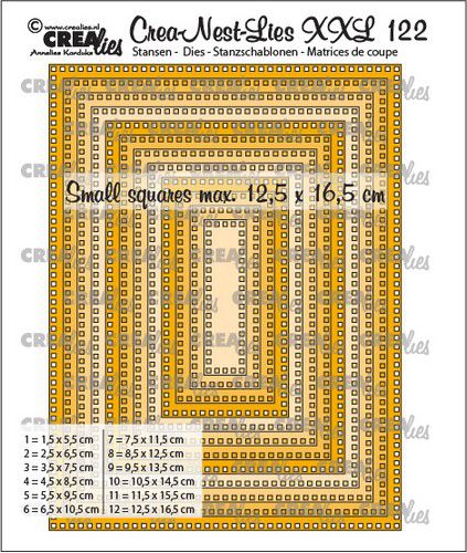 Crealies Crea-nest-dies XXL Rechthoeken met vierkante gaatjes CLNestXXL122 max.12,5x16,5cm (115634/0122) *