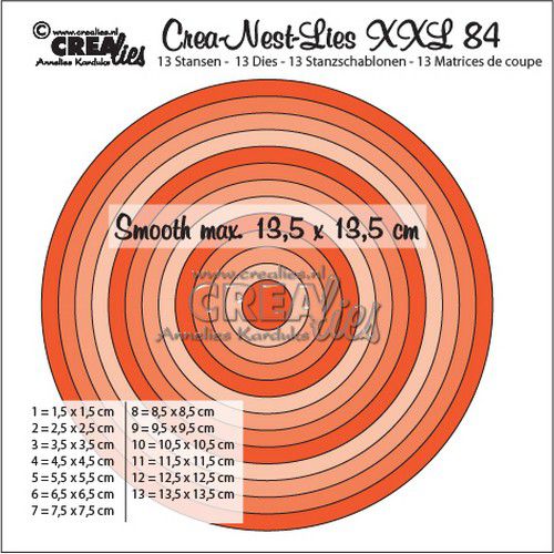 Crealies Crea-Nest-Lies XXL no 84 gladde cirkels halve cm CLNestXXL84 13,5x13,5 cm (115634/0084) *