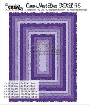 Crealies Crea-Nest-Lies XXL no 95 Rechthoeken met ruwe randen CLNestXXL95 125 x 165mm (115634/0095) *