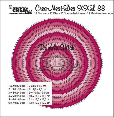 Crealies Double Stitch Circles max. 13 x 13 cm / CLNestXXL33 (115634/0033) *