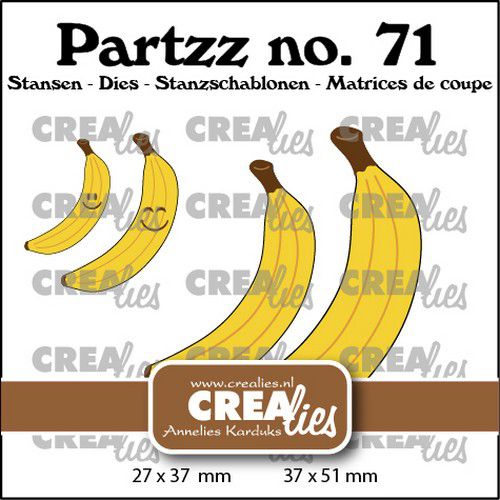 Crealies Partzz Banaan klein en middel 37x51mm (CLPartzz71) *