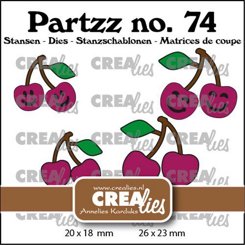 Crealies Partzz Kersen klein en middel 26x23mm (CLPartzz74) *