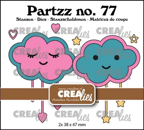 Crealies Partzz Vrolijke wolkjes 2x 38x47 mm (CLPartzz77) *