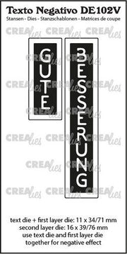 Crealies Texto DE: GUTE BESSERUNG (verticaal) max.16x39/76mm (DE102V) *