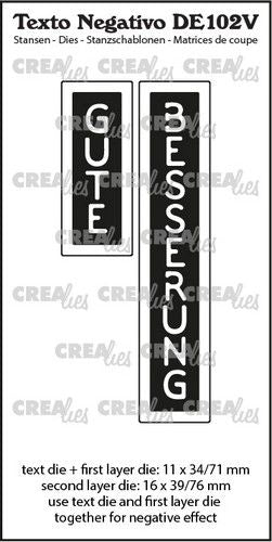 Crealies Texto DE: GUTE BESSERUNG (verticaal) max.16x39/76mm (DE102V) *