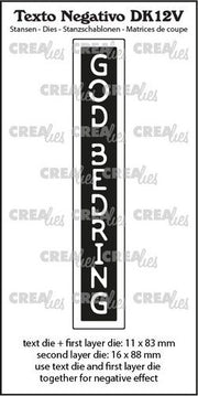 Crealies Texto DK: GOD BEDRING (verticaal) max.16x88mm (DK12V) *