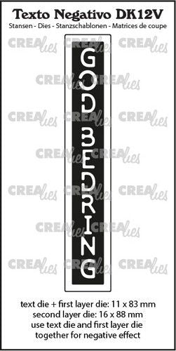 Crealies Texto DK: GOD BEDRING (verticaal) max.16x88mm (DK12V) *