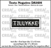 Crealies Texto DK: TILLYKKE (horizontaal) max.17x48mm (DK02H) *