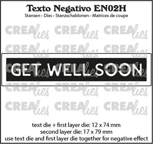 Crealies Texto EN: GET WELL SOON (horizontaal) max.17x79mm (EN02H) *