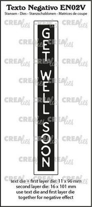 Crealies Texto EN: GET WELL SOON (verticaal) max.16x101mm (EN02V) *