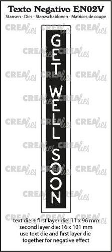 Crealies Texto EN: GET WELL SOON (verticaal) max.16x101mm (EN02V) *