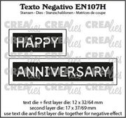 Crealies Texto EN: HAPPY ANNIVERSARY (horizontaal) max.17x37/69mm (EN107H) *