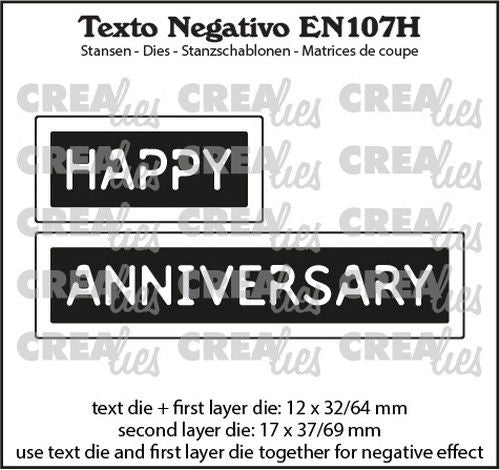 Crealies Texto EN: HAPPY ANNIVERSARY (horizontaal) max.17x37/69mm (EN107H) *