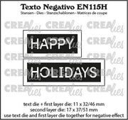 Crealies Texto EN: HAPPY HOLIDAYS (horizontaal) max. 17x37/51mm (EN115H) *