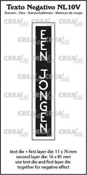 Crealies Texto Negativo Die EEN JONGEN - NL (V) 16x81 mm (NL10V) *