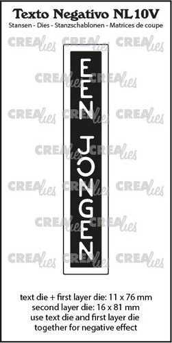 Crealies Texto Negativo Die EEN JONGEN - NL (V) 16x81 mm (NL10V) *