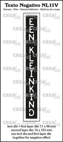 Crealies Texto Negativo Die EEN KLEINKIND - NL (V) 16x103 mm (NL11V) *