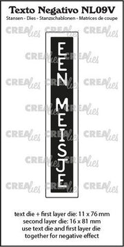 Crealies Texto Negativo Die EEN MEISJE - NL (V) 16x81 mm (NL09V) *
