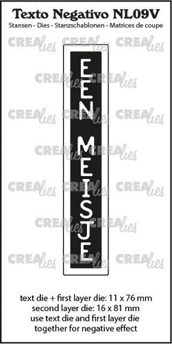 Crealies Texto Negativo Die EEN MEISJE - NL (V) 16x81 mm (NL09V) *