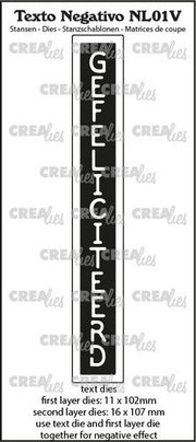 Crealies Texto Negativo Die GEFELICITEERD - NL (V) max. 16x107mm (NL01V) *