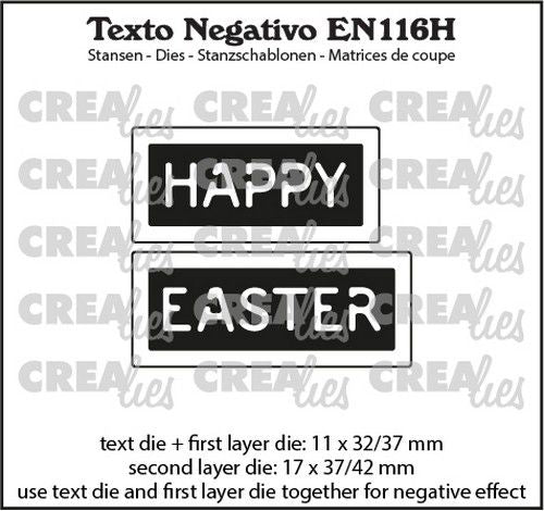 Crealies Texto Negativo HAPPY EASTER EN (H) max 17x37/42mm (EN116H) *