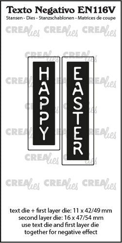 Crealies Texto Negativo HAPPY EASTER EN (V) max 16x47/54mm (EN116V) *