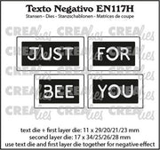 Crealies Texto Negativo JUST BEE/FOR YOU (H) - (ENG) max. 17 x 34 mm (EN117H) *