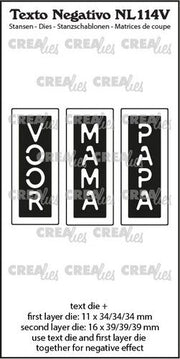 CrealiCrealies Texto Negativo VOOR MAMA PAPA (V) - (NL) max. 16 x 39 mm (NL114V) *
