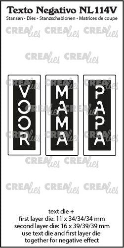 CrealiCrealies Texto Negativo VOOR MAMA PAPA (V) - (NL) max. 16 x 39 mm (NL114V) *