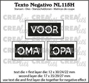 Crealies Texto Negativo VOOR OMA OPA (H) - (NL) max. 17 x 35 mm (NL115H) *