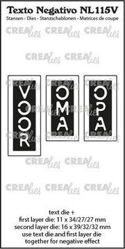 Crealies Texto Negativo VOOR OMA OPA (V) - (NL) max. 16 x 39 mm (NL115V) *