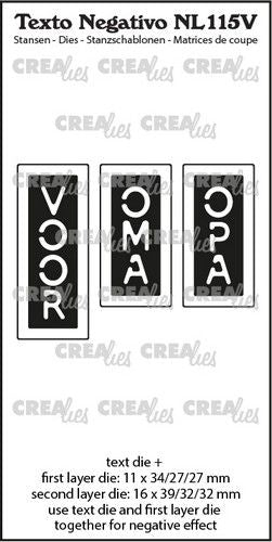 Crealies Texto Negativo VOOR OMA OPA (V) - (NL) max. 16 x 39 mm (NL115V) *