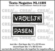 Crealies Texto Negativo VROLIJK PASEN - NL (H) max 17x48/35mm (NL112H) *