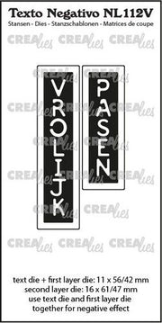 Crealies Texto Negativo VROLIJK PASEN - NL (V) max 16x61/47mm (NL112V) *